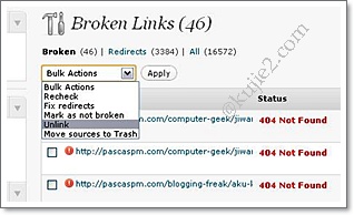 Cara Buang Broken Link Di Blog