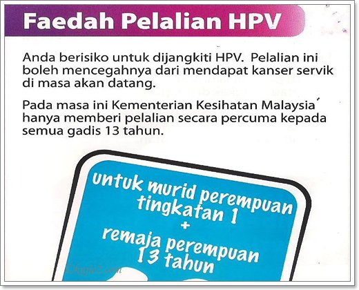 Pelalian HPV Untuk Anak Gadisku Intan Payung